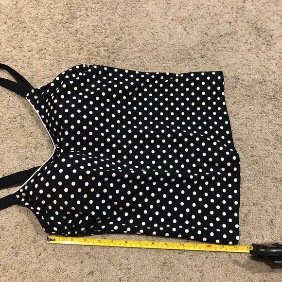 LANDS END size 8 Modest TANKINI Swim Suit TOP & Ribbed bottoms BLACK SET C23 - Picture 7 of 12